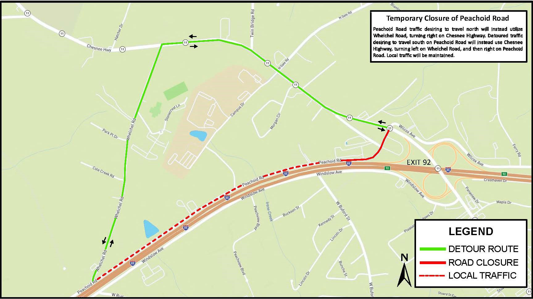 Green River Road Detour map